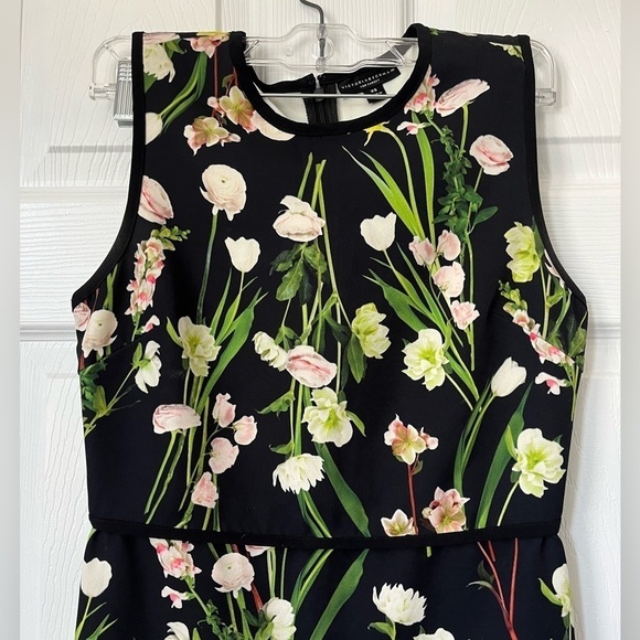 Victoria Beckham Target Black Floral Sheath Dress XS - Picture 3 of 10